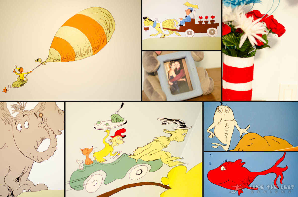 The Dr. Seuss nursery of Noah. How many characters can you name?